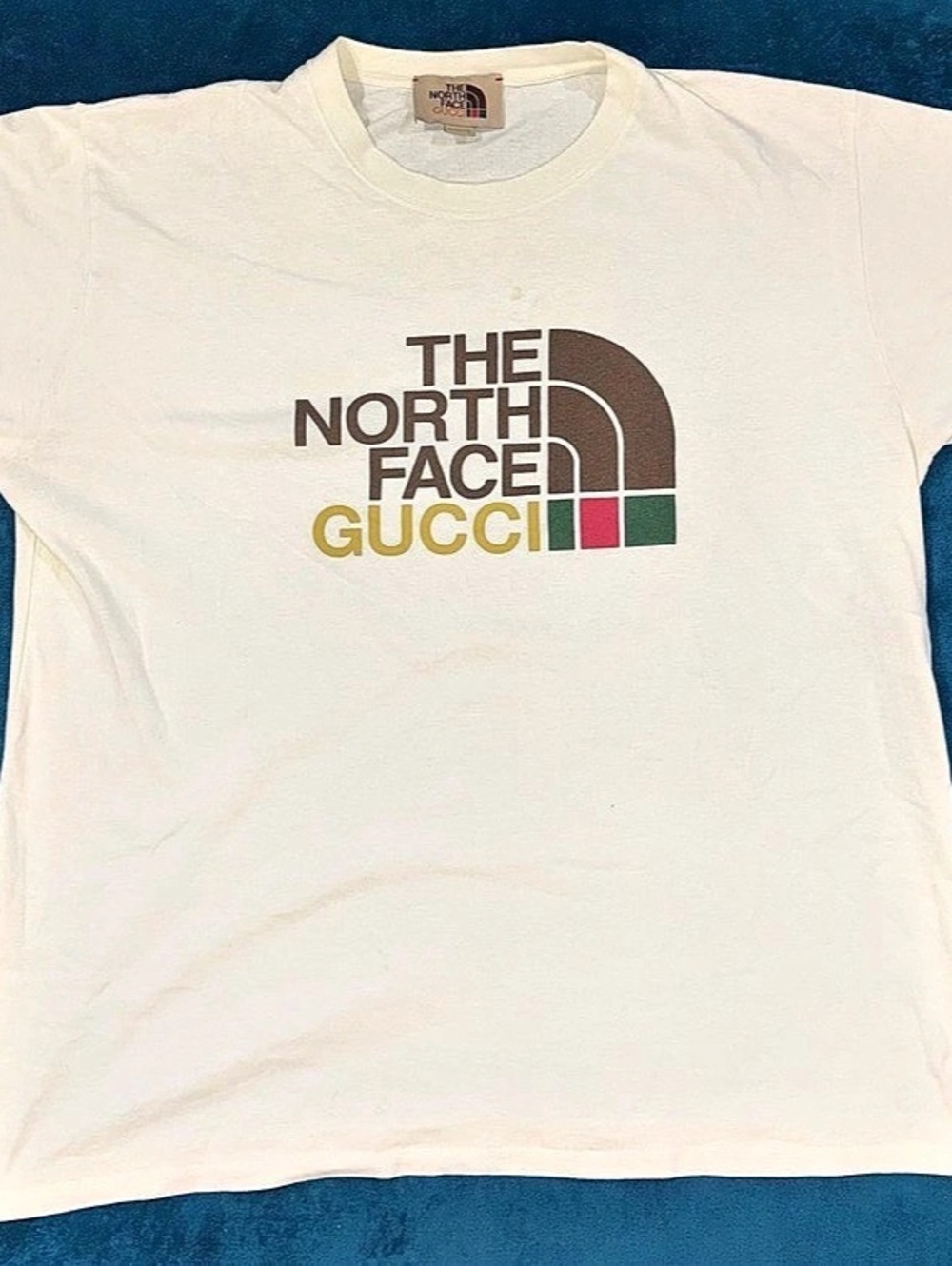 Gucci x The North Face Logo Cotton T-Shirt White & Brown XS